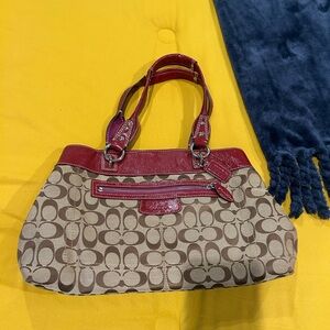 Signature Canvas Tote with Red Accents